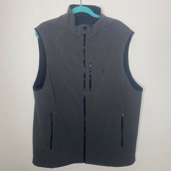 Polo Ralph Lauren Mens Softshell Vest L Tall Black Water-Repellent Stretch Outdo - Picture 2 of 11